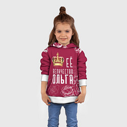 Толстовка-худи детская Её величество Прекрасная Ольга, цвет: 3D-белый — фото 2