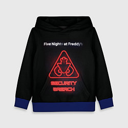 Толстовка-худи детская Five Nights at Freddys: Security Breach logo, цвет: 3D-синий