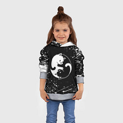 Толстовка-худи детская ИНЬ ЯНЬ КОТИКИ БРЫЗГИ И НИЧЕГО ЛИШНЕГО, цвет: 3D-меланж — фото 2