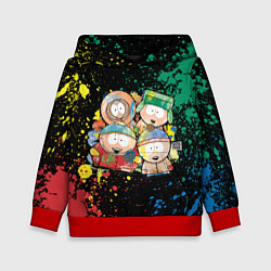 Толстовка-худи детская Мультфильм Южный парк персонажи South Park, цвет: 3D-красный