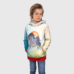 Толстовка-худи детская Грация!, цвет: 3D-красный — фото 2