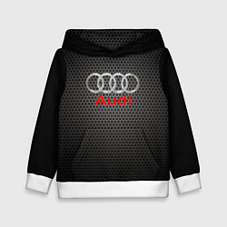 Толстовка-худи детская Audi карбон, цвет: 3D-белый