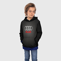 Толстовка-худи детская Audi карбон, цвет: 3D-синий — фото 2