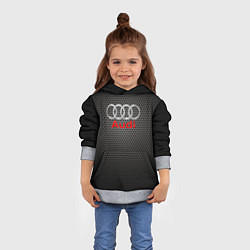 Толстовка-худи детская Audi карбон, цвет: 3D-меланж — фото 2