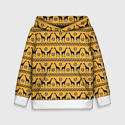 Толстовка-худи детская Жирафы Сафари, цвет: 3D-белый