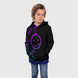 Толстовка-худи детская Neon Bored Half pattern, цвет: 3D-синий — фото 2