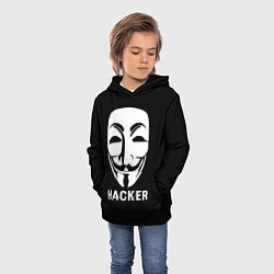 Толстовка-худи детская HACKER Маска V, цвет: 3D-черный — фото 2