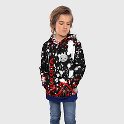 Толстовка-худи детская Toyota тойота брызги красок, цвет: 3D-синий — фото 2