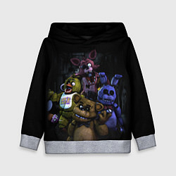 Толстовка-худи детская Five Nights at Freddys - FNAF персонажи игры, цвет: 3D-меланж