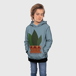 Толстовка-худи детская Цветочный горшок, цвет: 3D-черный — фото 2