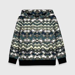 Толстовка-худи детская Узор прямоугольный пиксел, цвет: 3D-черный