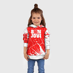 Толстовка-худи детская Bon jovi Трещины, цвет: 3D-белый — фото 2