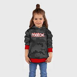 Толстовка-худи детская Roblox Камуфляж Тёмные Воды, цвет: 3D-красный — фото 2