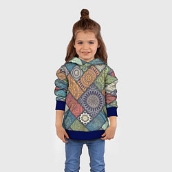 Толстовка-худи детская Mandala-pattern, цвет: 3D-синий — фото 2