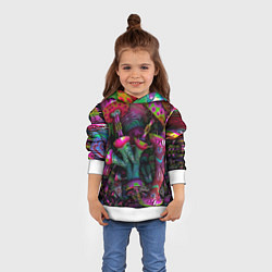 Толстовка-худи детская Вот такие грибочки Pattern Психоделика, цвет: 3D-белый — фото 2