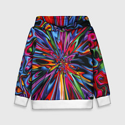 Толстовка-худи детская Color pattern Impressionism, цвет: 3D-белый
