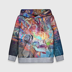 Толстовка-худи детская Cyber skull Vanguard pattern, цвет: 3D-меланж