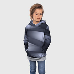 Толстовка-худи детская Серо-белая Волна, цвет: 3D-меланж — фото 2