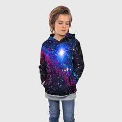 Толстовка-худи детская Открытый космос Star Neon, цвет: 3D-меланж — фото 2