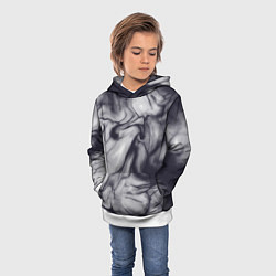 Толстовка-худи детская Бело-черный тай-дай, цвет: 3D-белый — фото 2