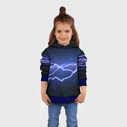 Толстовка-худи детская Lightning Fashion 2025 Neon, цвет: 3D-синий — фото 2