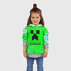 Толстовка-худи детская Minecraft зеленый фон, цвет: 3D-меланж — фото 2