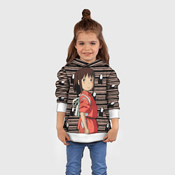 Толстовка-худи детская Sen to Chihiro, цвет: 3D-белый — фото 2