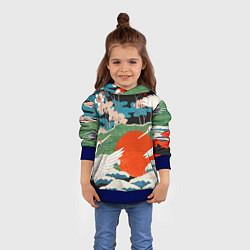 Толстовка-худи детская Воспоминания об Японии, цвет: 3D-синий — фото 2