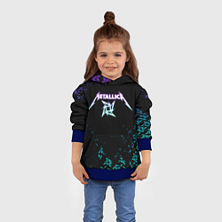 Толстовка-худи детская Metallica металлика neon, цвет: 3D-синий — фото 2