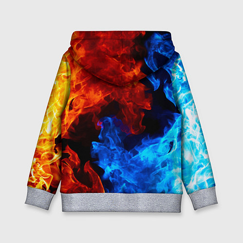 Детская толстовка Огонь - Вода Инь - Янь / 3D-Меланж – фото 2