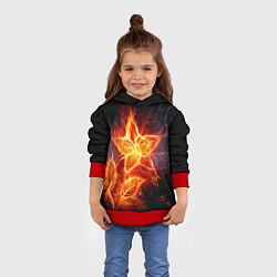 Толстовка-худи детская Flower Neon Fashion 2035 Flame, цвет: 3D-красный — фото 2