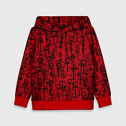 Толстовка-худи детская Знаки вампиров, цвет: 3D-красный