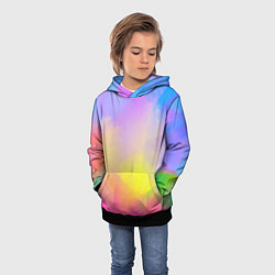 Толстовка-худи детская Красочный неон, цвет: 3D-черный — фото 2