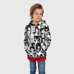 Толстовка-худи детская Харухи Судзумия паттерн, цвет: 3D-красный — фото 2