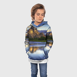 Толстовка-худи детская Горы mountains, цвет: 3D-белый — фото 2
