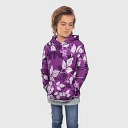 Толстовка-худи детская Фиолетовый вьюнок, цвет: 3D-меланж — фото 2