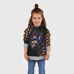 Толстовка-худи детская Five Nights at Freddys: Security Breach Луна патте, цвет: 3D-меланж — фото 2