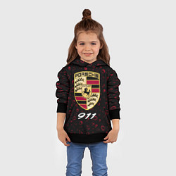 Толстовка-худи детская PORSCHE 911 Капли Дождя, цвет: 3D-черный — фото 2
