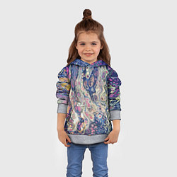 Толстовка-худи детская Не смешавшиеся краски abstract pattern, цвет: 3D-меланж — фото 2