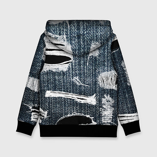Детская толстовка Джинсовое рваньё Fashion trend / 3D-Черный – фото 2