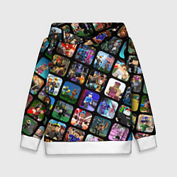 Толстовка-худи детская ROBLOX СЮЖЕТЫ, цвет: 3D-белый