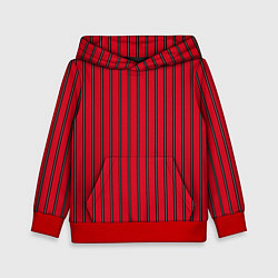 Детская толстовка Красно-черный узор в полоску