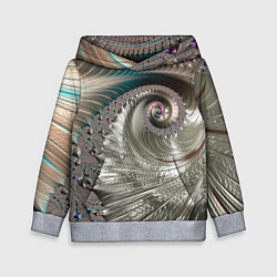 Детская толстовка Fractal pattern Spiral Серебристый фрактал спираль