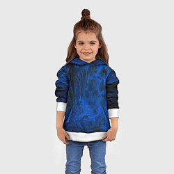 Толстовка-худи детская Синий абстрактный дым, цвет: 3D-белый — фото 2