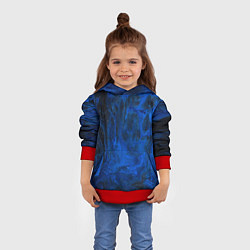 Толстовка-худи детская Синий абстрактный дым, цвет: 3D-красный — фото 2