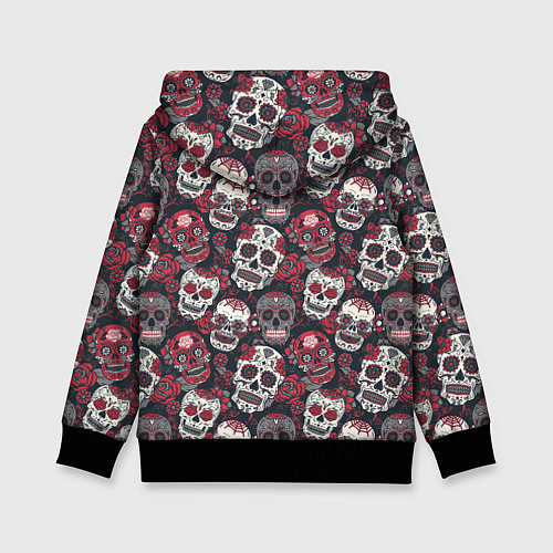Детская толстовка День мертвых Черепа Мексика / 3D-Черный – фото 2