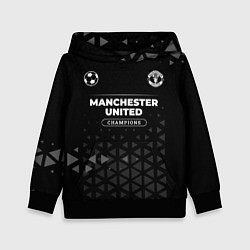 Толстовка-худи детская Manchester United Champions Uniform, цвет: 3D-черный