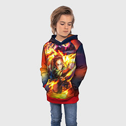 Толстовка-худи детская Клинок, рассекающий демонов Demon Slayer, цвет: 3D-красный — фото 2