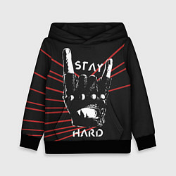 Толстовка-худи детская Stay hard, цвет: 3D-черный