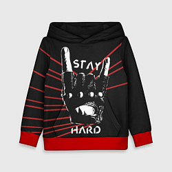 Толстовка-худи детская Stay hard, цвет: 3D-красный